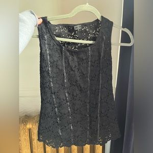 Black lace corset tank